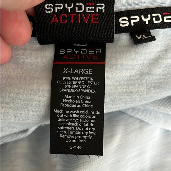Spyder Half Zip Fleece Lined Sweatshirt in Soft Heather Blue - Size XL - Picture 13 of 14